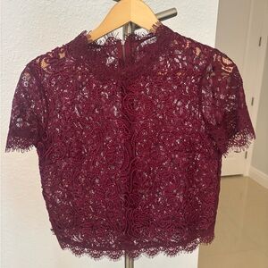 Elegant Lace Burgundy Top